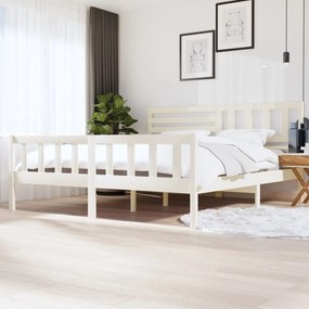 3101174 vidaXL Estrutura de cama 200x200 cm madeira maciça branco