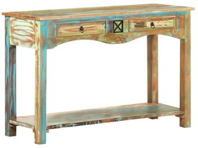 Mesa consola 120x40x75 cm madeira recuperada maciça