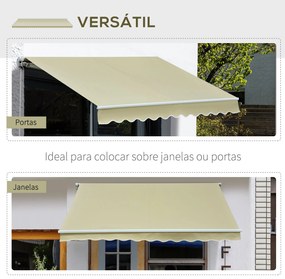 Toldo Manual Dobrável de Alumínio Toldo para Varanda com Ângulo Ajustá