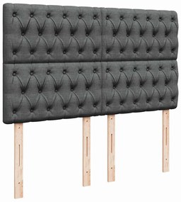 Cama com molas/colchão 140x190 cm tecido cinzento-escuro
