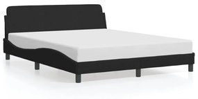 Estrutura de cama c/ cabeceira 160x200 cm veludo preto
