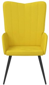 Cadeira de descanso veludo amarelo mostarda