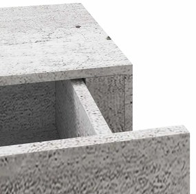 Prateleira de parede com gaveta MDF 40x23,5x10 cm cinza cimento