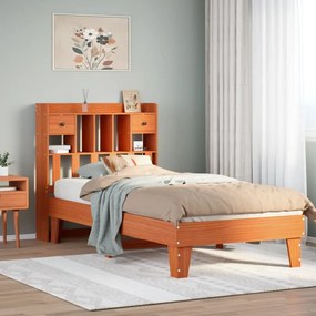 vidaXL Cama sem colchão 90x190 cm madeira de pinho maciça castanho-mel