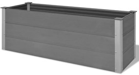 Canteiro elevado para jardim WPC 150x50x54 cm cinzento