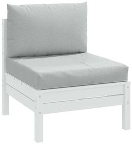 Almofadões de paletes 2 pcs mesclado tecido cinza-claro