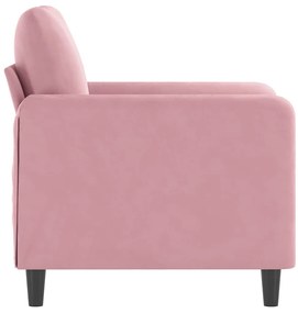 Poltrona 60 cm veludo rosa