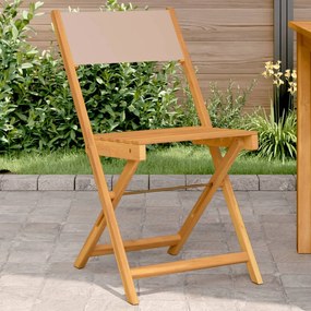 Cadeiras de bistrô 2 pcs acácia maciça/tecido cinza-acastanhado