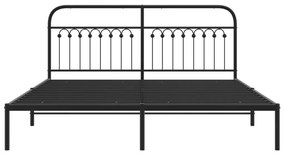 Estrutura de cama com cabeceira 183x203 cm metal preto