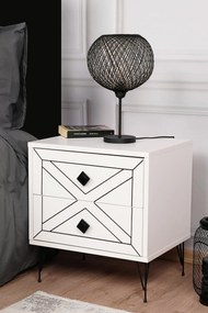 Mesa de Cabeceira Luna – Branco – 50x55x40 cm