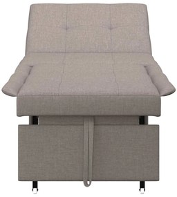 Sofá Cama 3 em 1 com Design Retrátil em Tecido Taupe