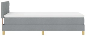 Cama Box Spring com Colchão Cinza Claro 90x200 cm Tecido