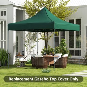 Toldo de Substituição 3x3 m para Pérgola de Jardim Cobertura de Substituição para Tenda Dobrável Verde Escuro