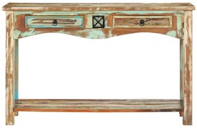 Mesa consola 120x40x75 cm madeira recuperada maciça