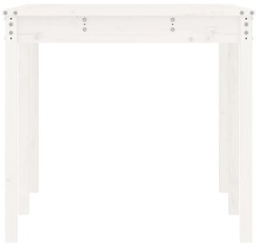 Mesa de jardim 159,5x82,5x76 cm madeira de pinho maciça branco