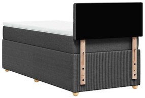 Cama com molas/colchão 90x200 cm tecido cinzento-escuro