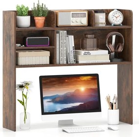 Estante de mesa com 3 níveis para exposição de livros, estante de armazenamento para livros - Natural