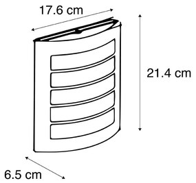 Candeeiro de parede moderno para exterior preto IP44 - Miro Moderno