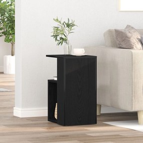Mesa de Apoio vidaXL Preta de Carvalho 36x30x56 cm em Madeira Revestid