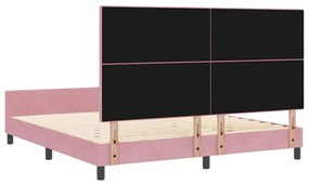 Cama de Veludo Rosa vidaXL 180x200 cm