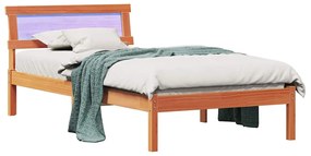 Estrutura da Cama Castanho-mel 90 x 190 cm Madeira de Pinheiro