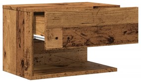 Mesa de cabeceira de parede madeira velha
