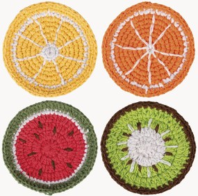 Bases para copos Fruit, conjunto de 4