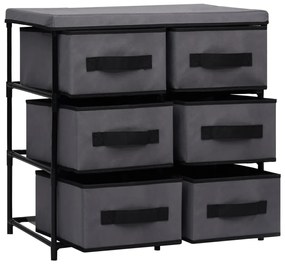 Armário de arrumação com 6 gavetas 55x29x55 cm aço cinzento