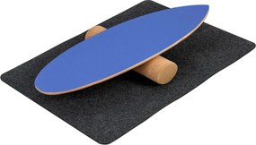 Tábua de equilíbrio de madeira com rolo Manta para treino Skateboard Hóquei Snowboard Surf 75 x 25,5 cm Azul escuro