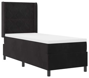 Cama Box Spring vidaXL com Colchão e LED Preto 80x200 cm Veludo