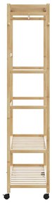 Cabide com prateleiras e rodas 110x40x180 cm bambu