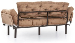 Sofá-Cama 3 Lugares Nitta – Castanho Claro – 185 x 85 x 70 cm