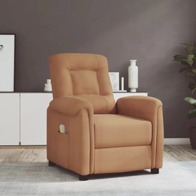 vidaXL Poltrona de massagens microfibra cinzento-acastanhado