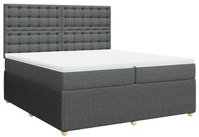 Cama com molas/colchão 200x200 cm tecido cinzento-escuro