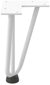 Pernas de grampo para mesa de centro 4 peças, branco, 20 cm, aço maciç