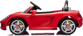 Carro elétrico para Crianças 12V de 2 a 5 anos Porsche 911 Carrera, Rodas de espuma EVA, Assento Couro ecológico e controlo remoto vermelho