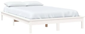 Estrutura de cama king size 150x200 cm pinho maciço branco