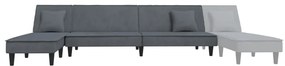 Sofá-cama em forma de L 255x140x70 cm veludo cinzento-escuro