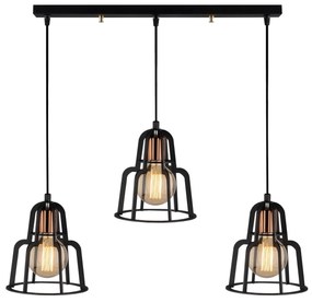 Candeeiro Suspenso Endustri – Preto – 100 x 20 cm