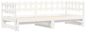 Estrutura sofá-cama de puxar 2x(90x190) cm pinho maciço branco