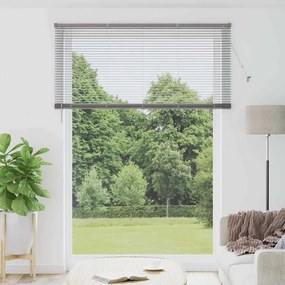 vidaXL Persiana de Janela com cortinas Outros Manual Prata 155 x 220 cm Alumínio