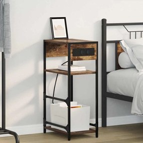 vidaXL Armário de Cabeceira Carvalho Defumado 40 x 27 x 76 cm