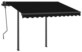 Toldo retrátil manual com LED 3,5x2,5 m antracite