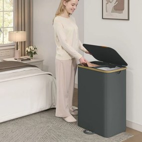Cesto da roupa suja com tampa e saco removível 52 x 38,5 x 75 cm, 150 L, cinzento ardósia
