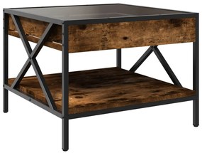 Mesa de centro luzes LED Infinity 50x50x38 cm carvalho fumado