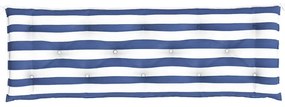 Almofadões p/ banco jardim 2 pcs 150x50x7 cm tecido azul/branco