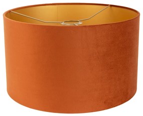 Abajur de tecido laranja com interior dourado 35/35/20 Moderno