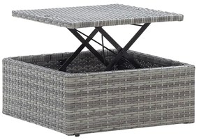 Espreguiçadeira/Cama Tejo de Jardim com Toldo em Vime Cinzento - Desig