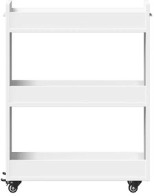 Armário com rodas 60x22x79 cm derivados de madeira branco