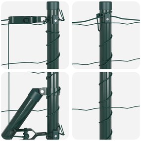 Cerca Euro com 7 Postes 0.4x10 m de Aço Galvanizado Verde
